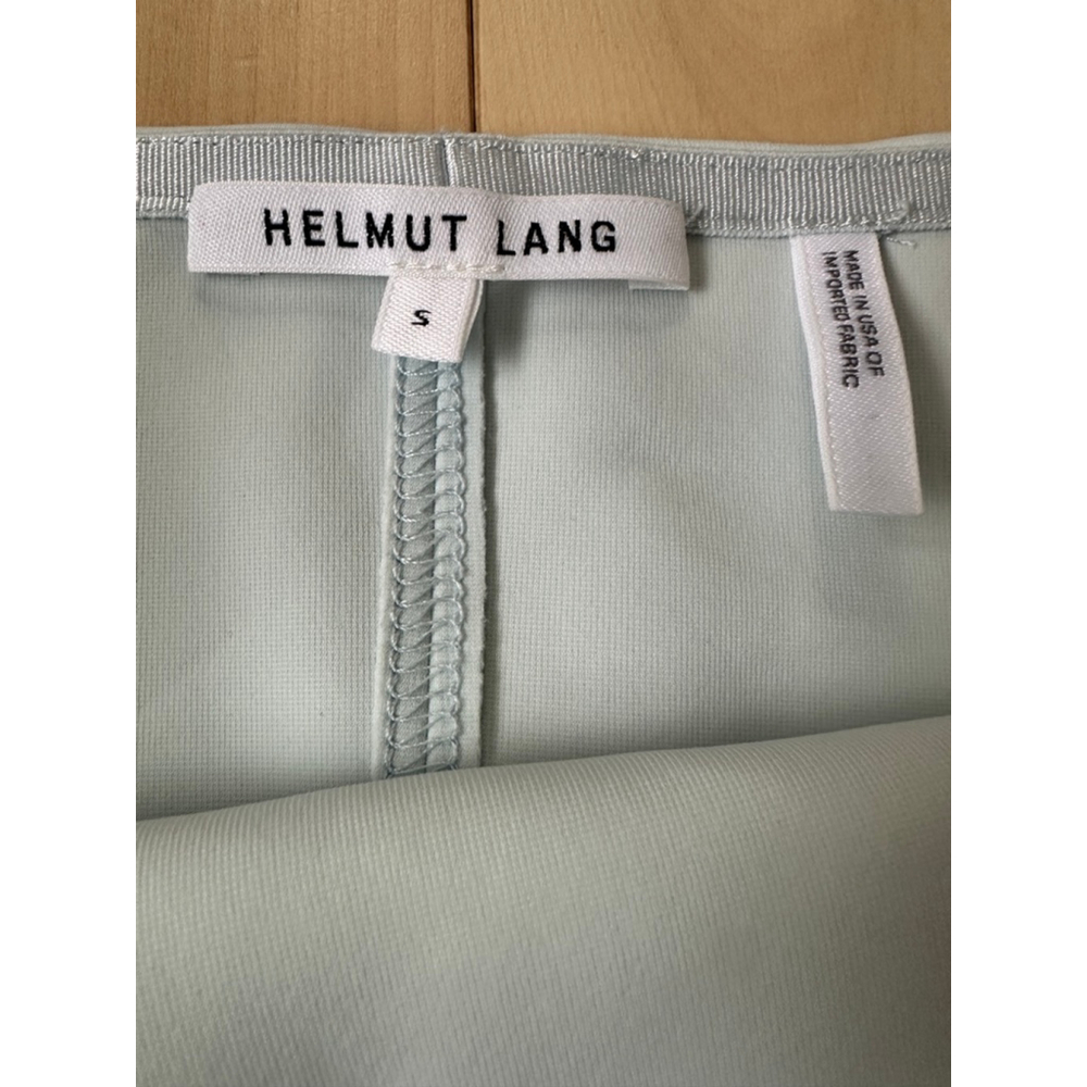 HELMUT LANG Light Blue Off-Shoulder Bodycon Dress S – Made in USA Designer Minim - Picture 4 of 10